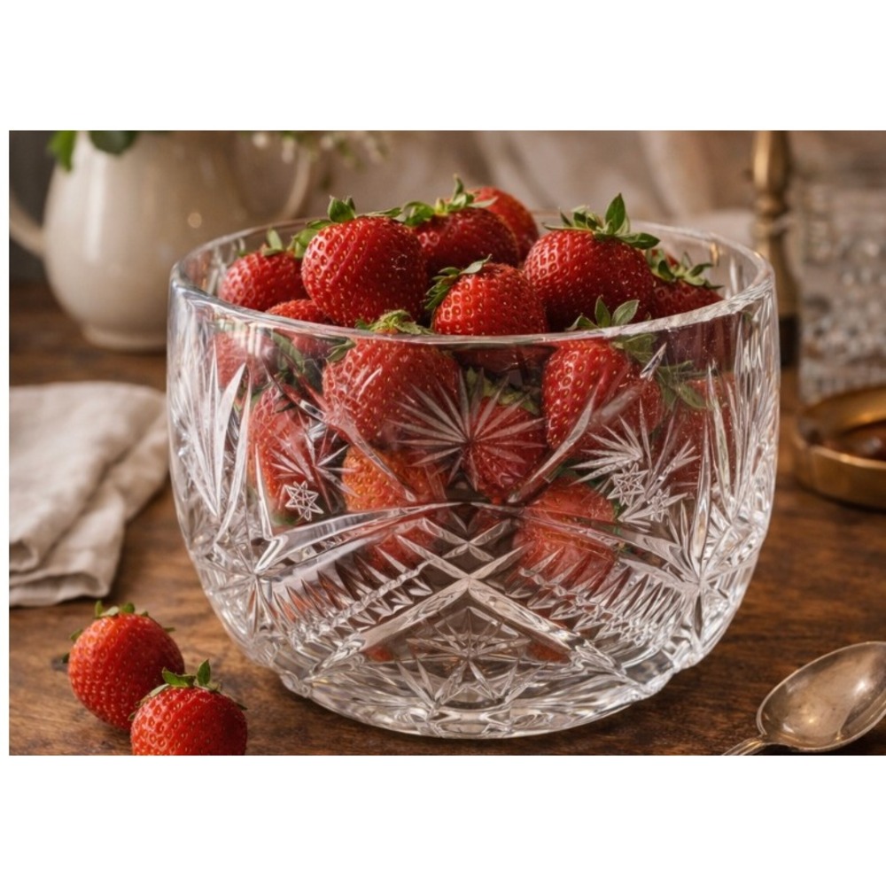 Antique CRYSTAL BOWL - 4.5 INCH DIAMETER/3 INCH HIGH‎